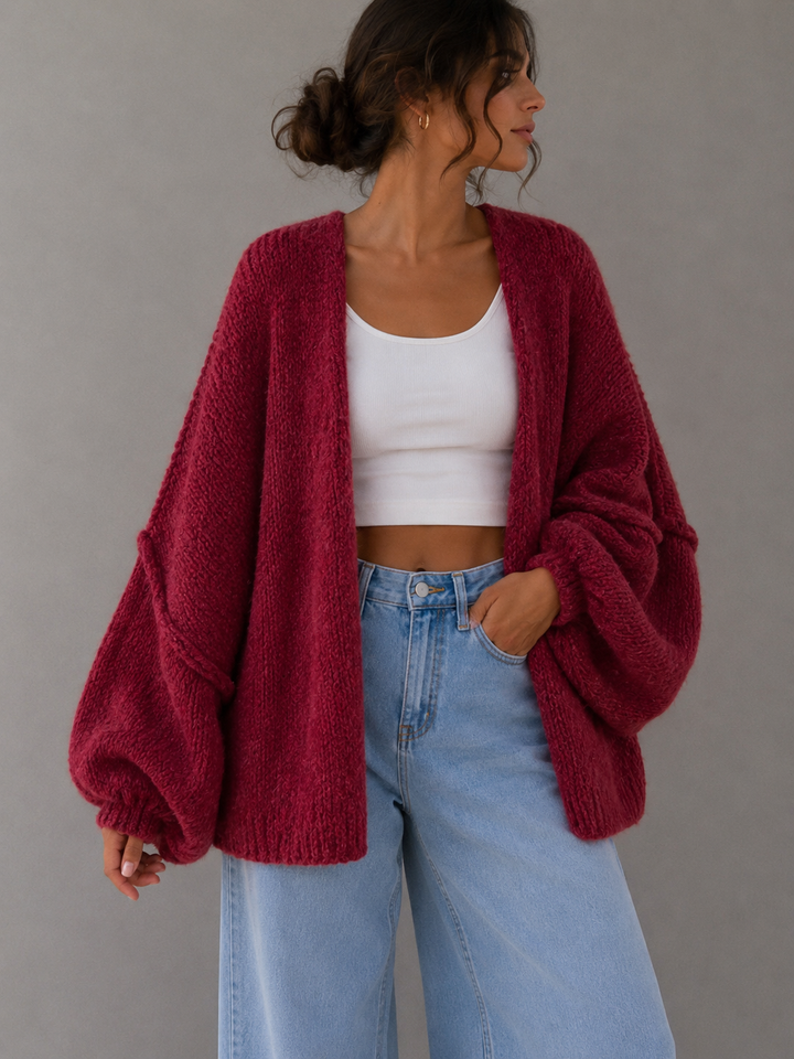 OVERSIZE STRICKJACKE MELLO- versch. Farben