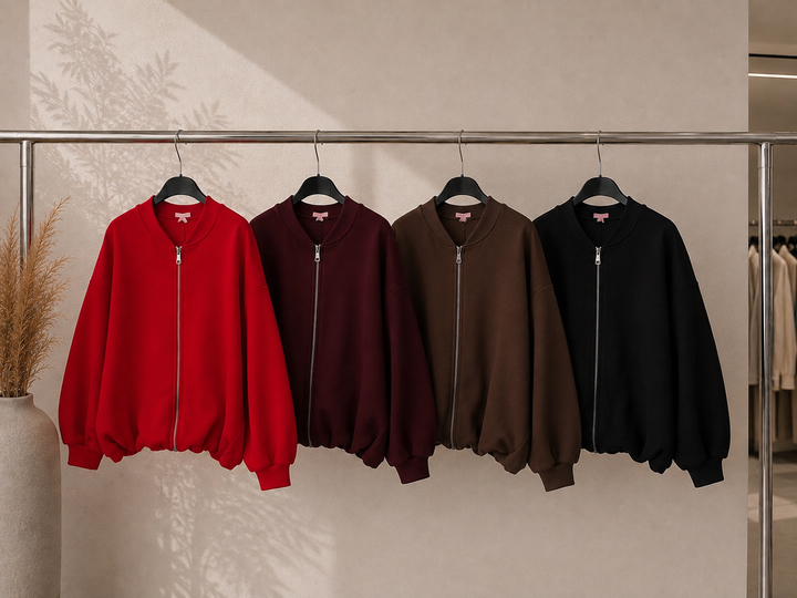 SWEATJACKE mit Raffung - versch. Farben