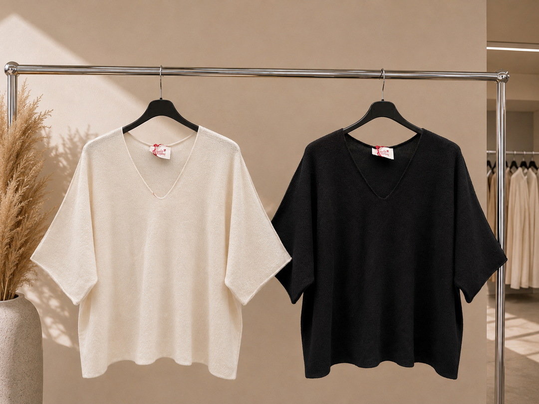 KURZARM STRICK T-SHIRT MELLA - versch. Farben