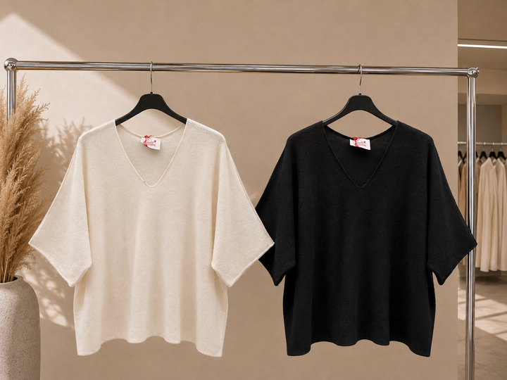 KURZARM STRICK T-SHIRT MELLA - versch. Farben