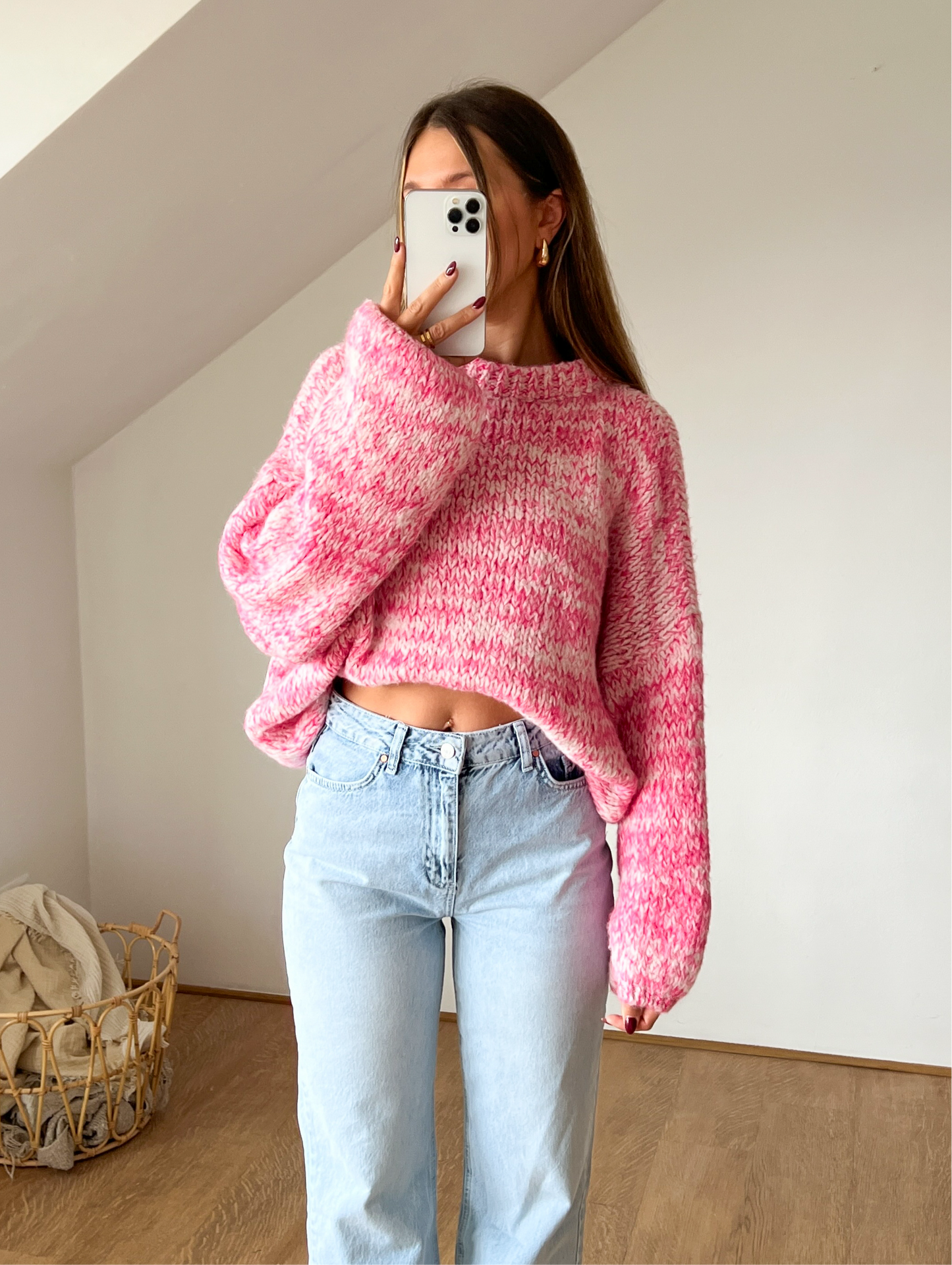 OVERSIZE STRICKPULLOVER MULTI DONA - Pink