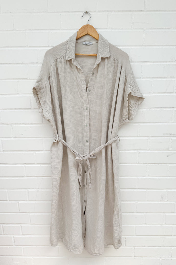 LANGES MUSSELIN BLUSENKLEID CORINNA - versch. Farben