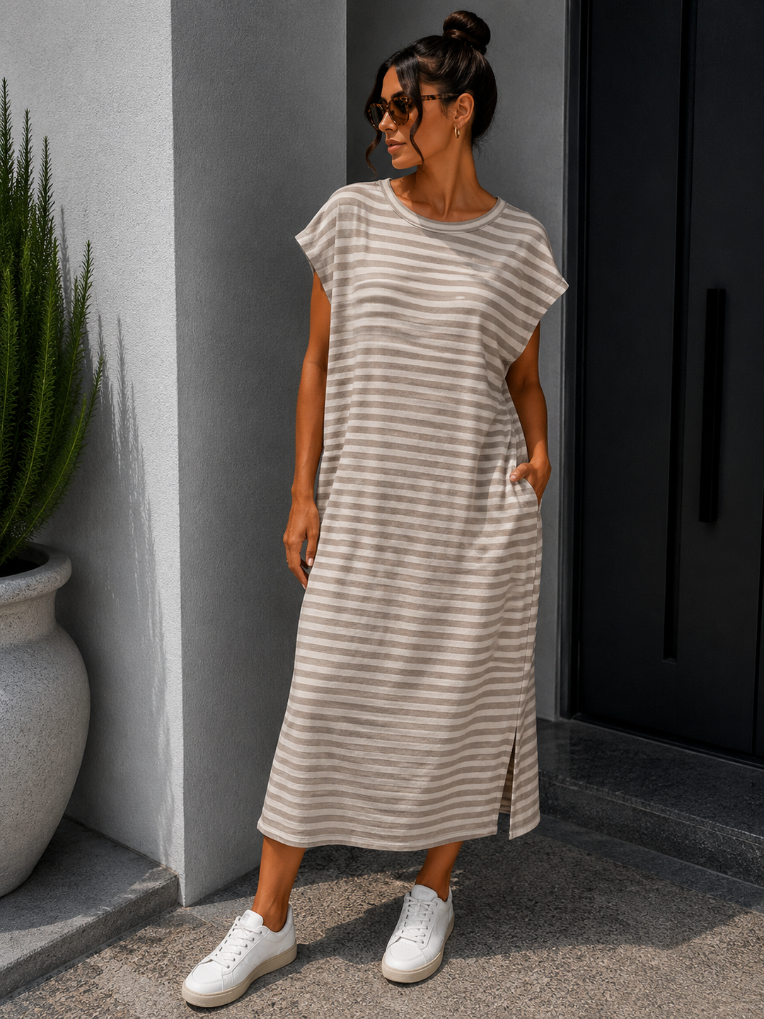 STREIFEN SHIRTKLEID - versch. Farben