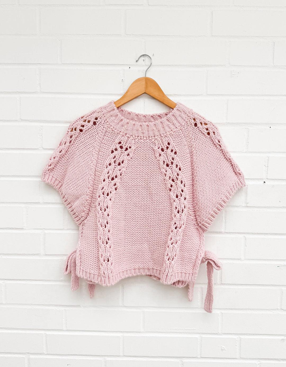 KURZARM STRICKPULLOVER LISA - rosa