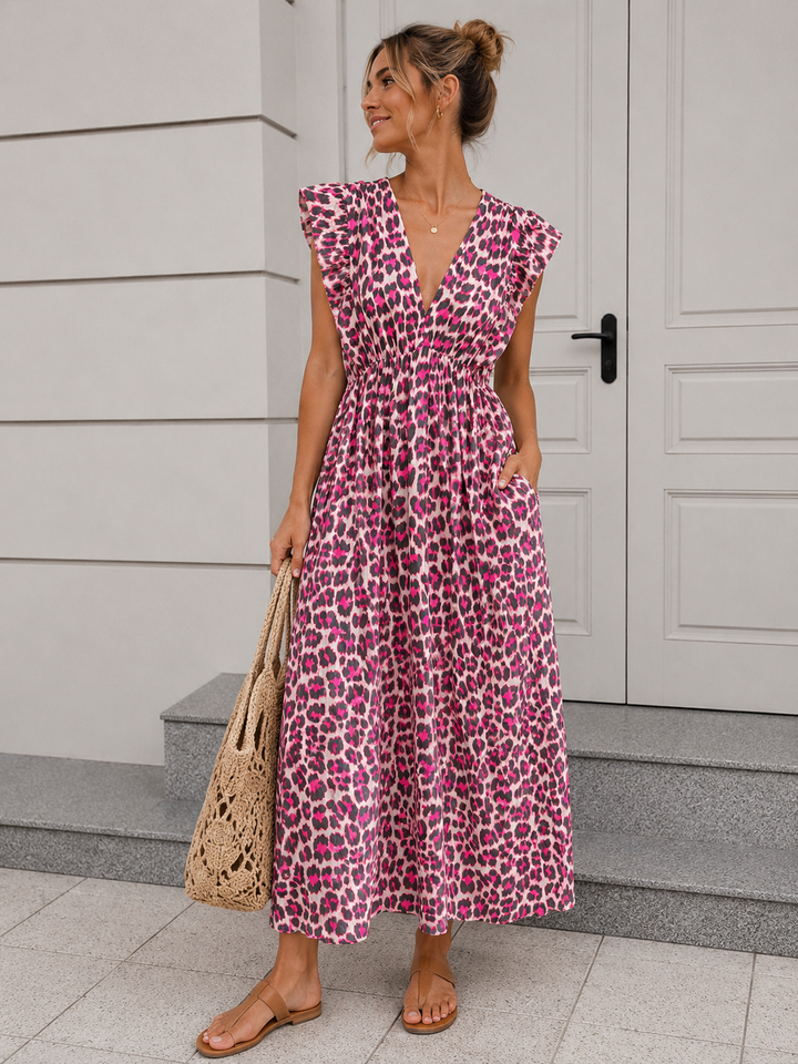 LANGES LEO MUSSELIN KLEID KATE - versch. Farben