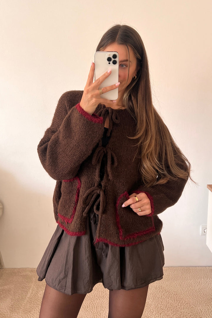 STRICKJACKE MULTICOLOR mit Schleifen - versch. Farben