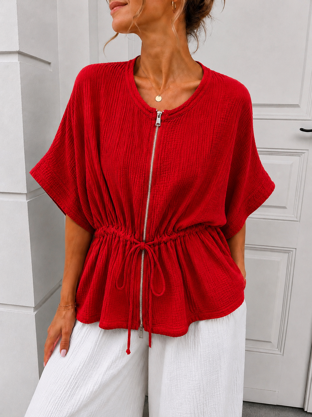 KURZARM MUSSELIN JACKE - versch. Farben