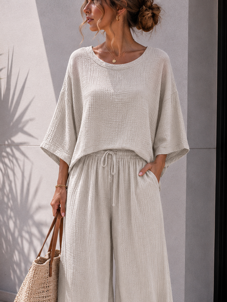 MUSSELIN SHIRT GINA mit 3/4 Arm - versch. Farben