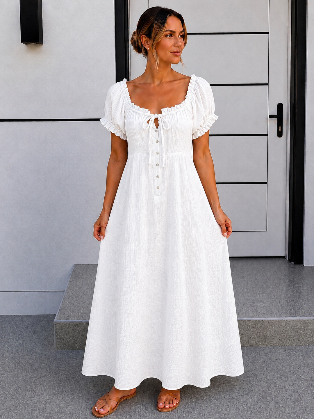 LANGES MUSSELIN SOMMERKLEID TINA - versch. Farben