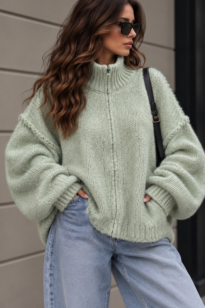 STRICKJACKE MAIRA mit Reißverschluss - versch. Farben