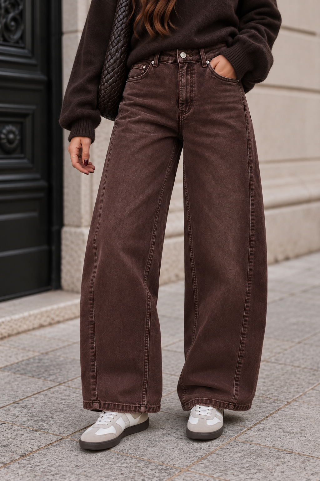 BROWN BARRELL JEANS RILA - braun