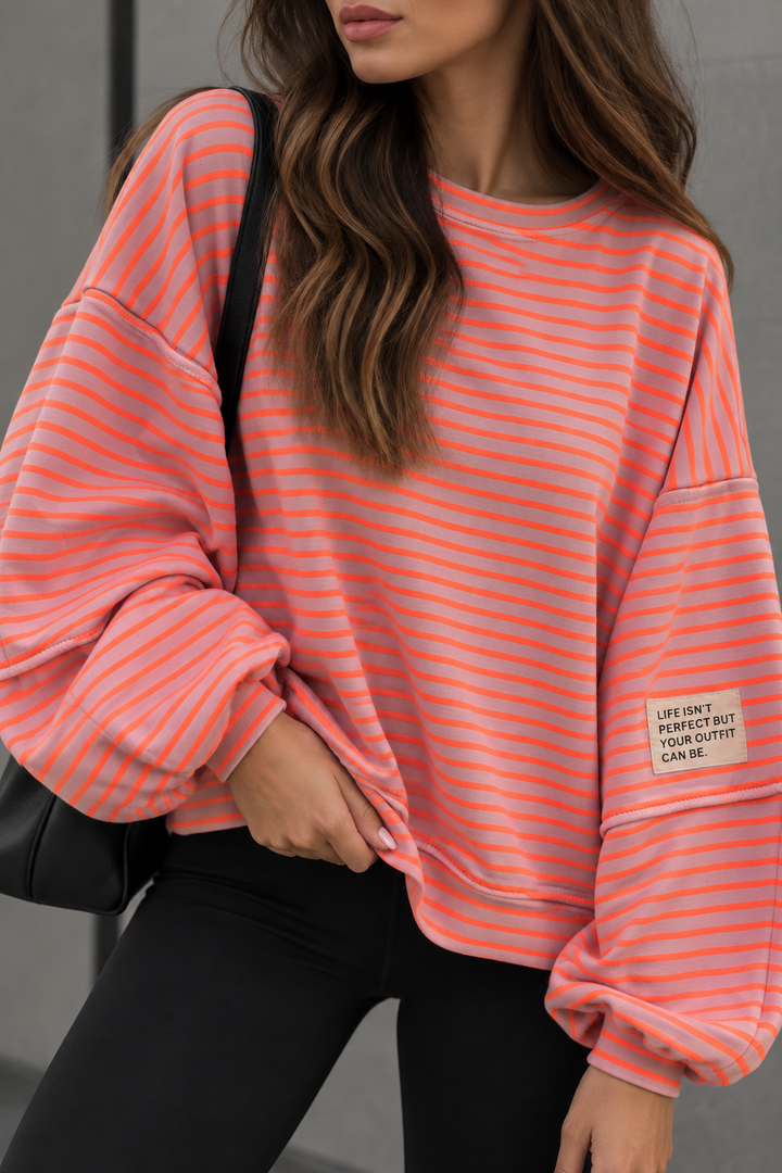 STREIFEN SWEATSHIRT LIFE ISN‘T PERFECT - versch. Farben