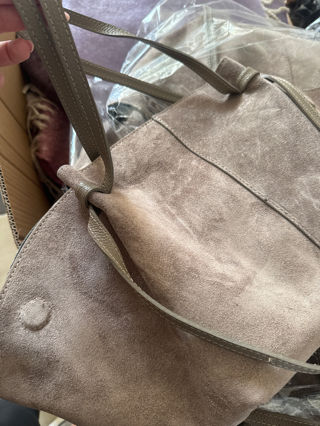 XL WILDLEDER SCHULTERTASCHE - versch. Farben