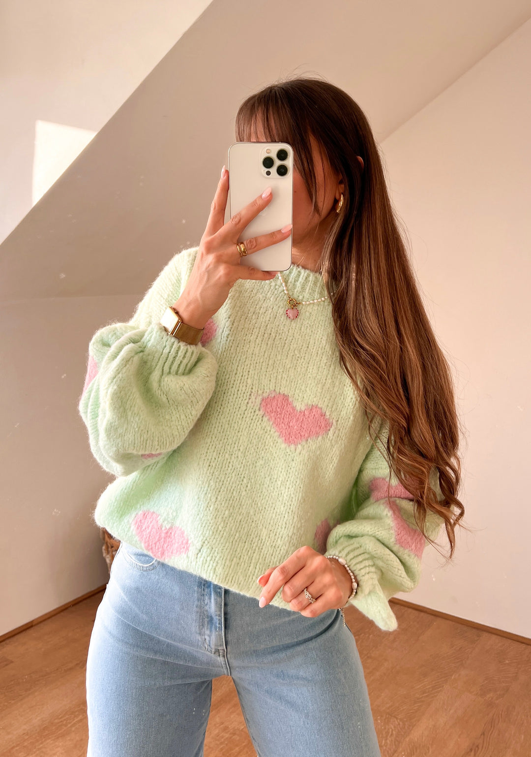 HERZ COLOR STRICKPULLOVER - mint