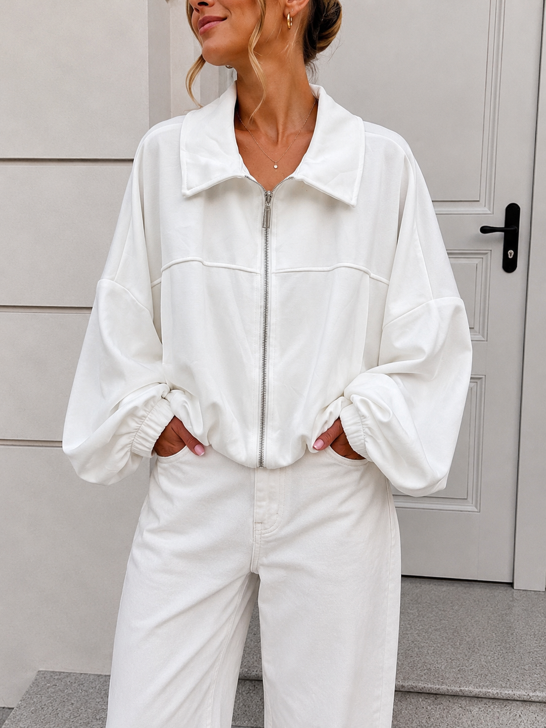 LOCKERE BALLON SWEATJACKE -versch. Farben