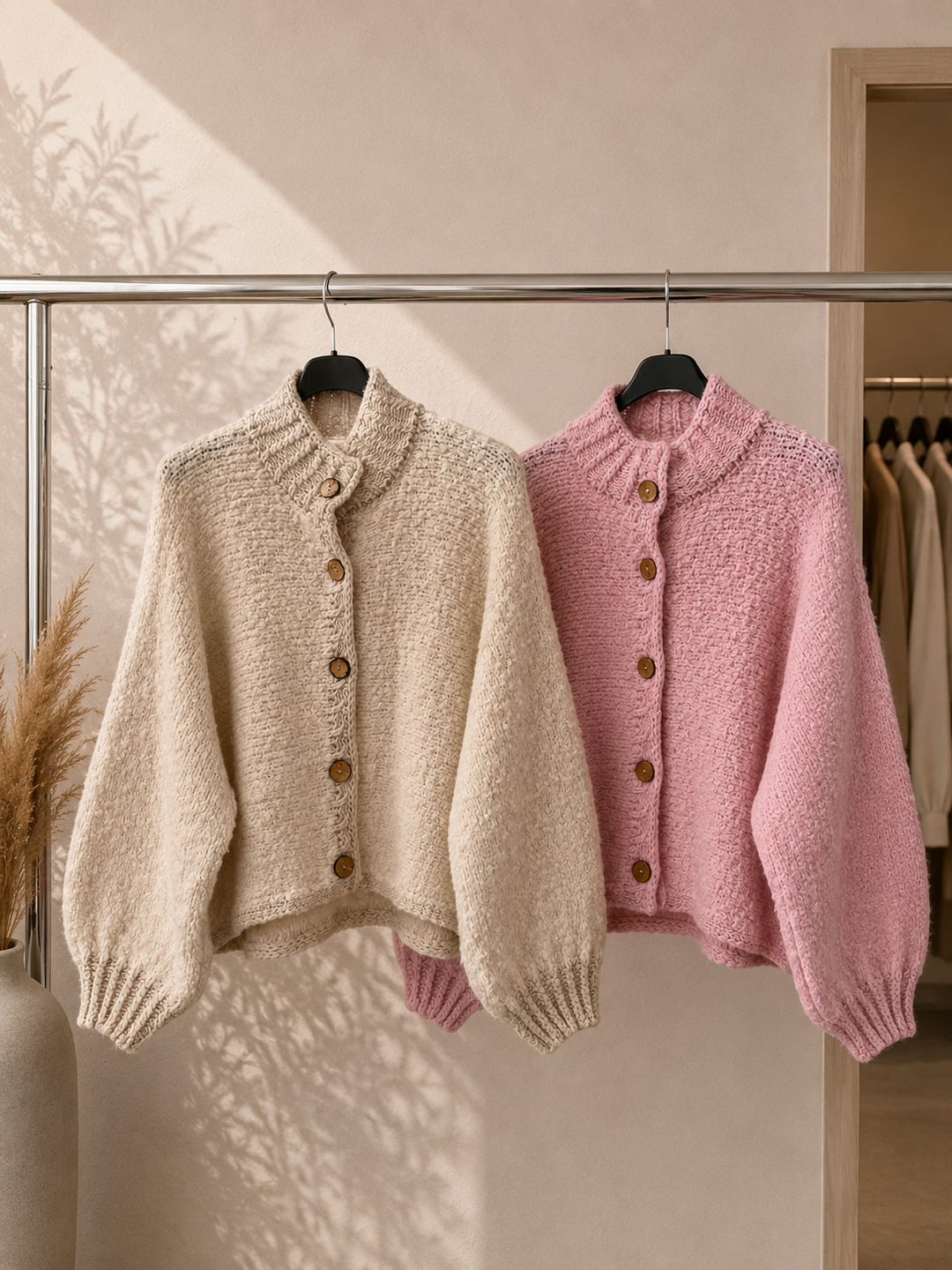 BOUCLE STRICKJACKE JULE - Versch. Farben