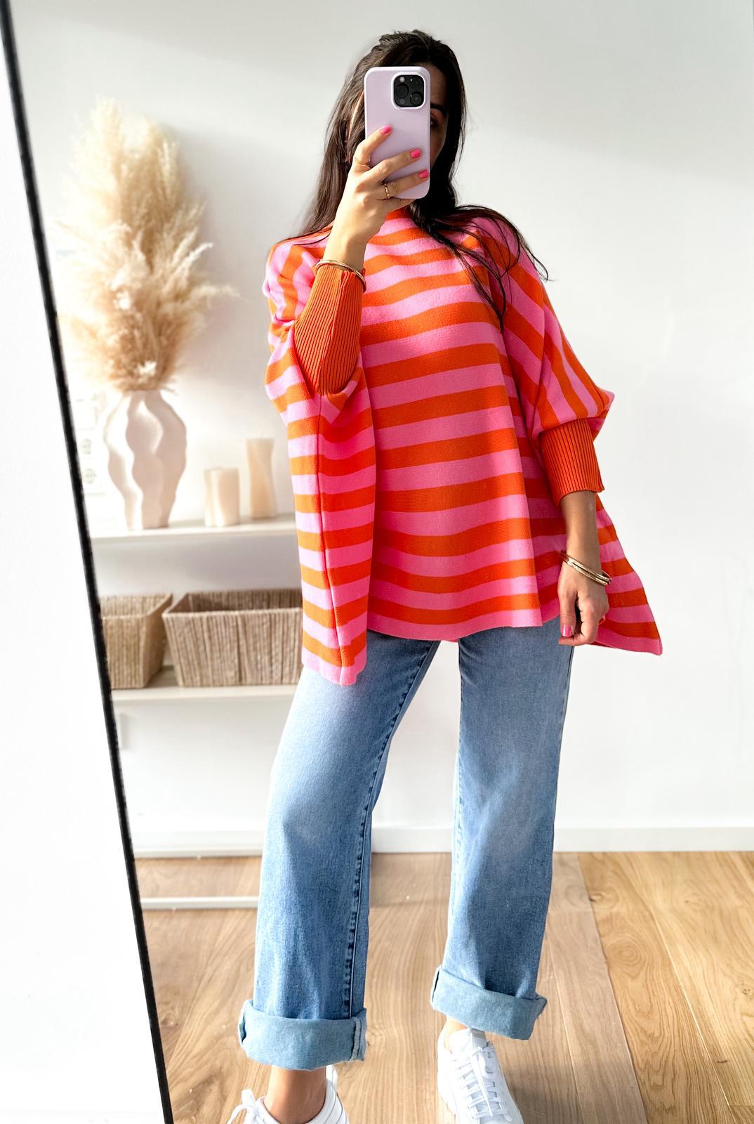 STREIFEN OVERSIZE BASIC STRICKPULLOVER - versch. Farben