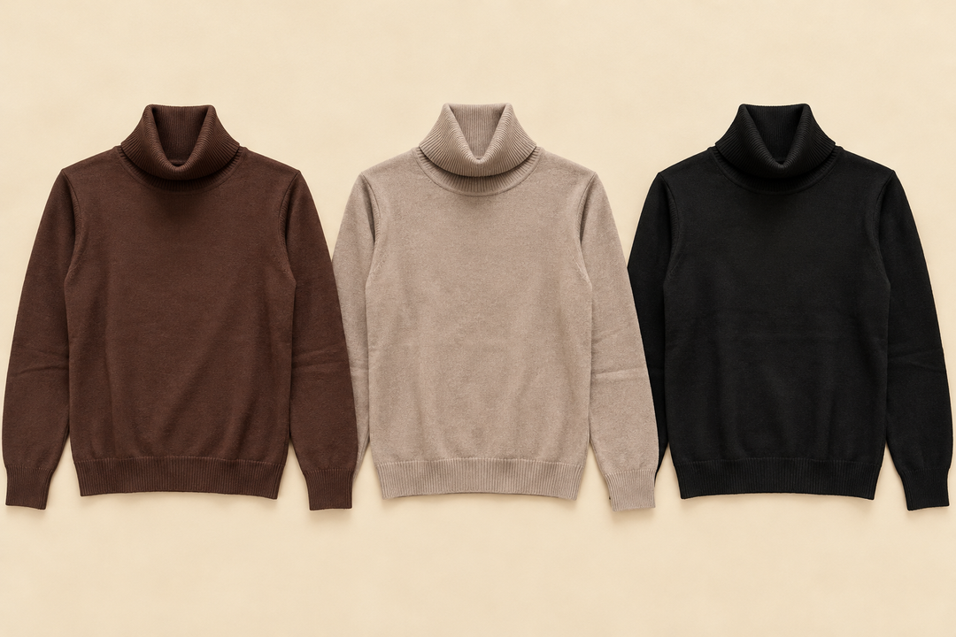 BASIC ROLLKRAGEN PULLOVER - versch.   Farben