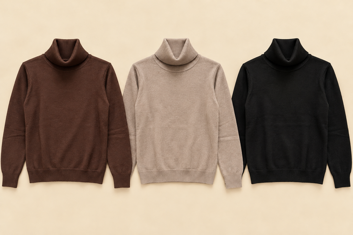 BASIC ROLLKRAGEN PULLOVER - versch.   Farben