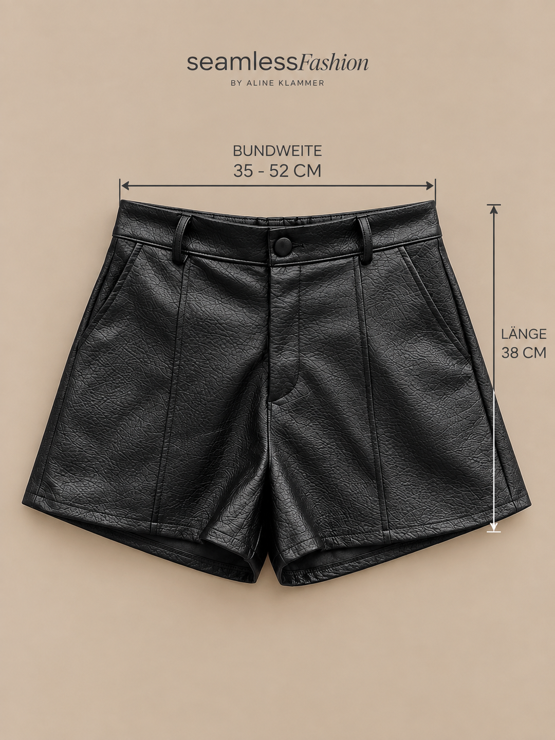 LEDEROPTIK SHORTS mit Naht - versch. Farben