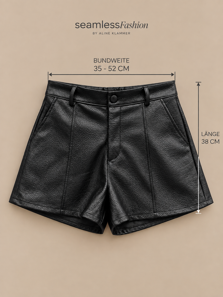 LEDEROPTIK SHORTS mit Naht - versch. Farben