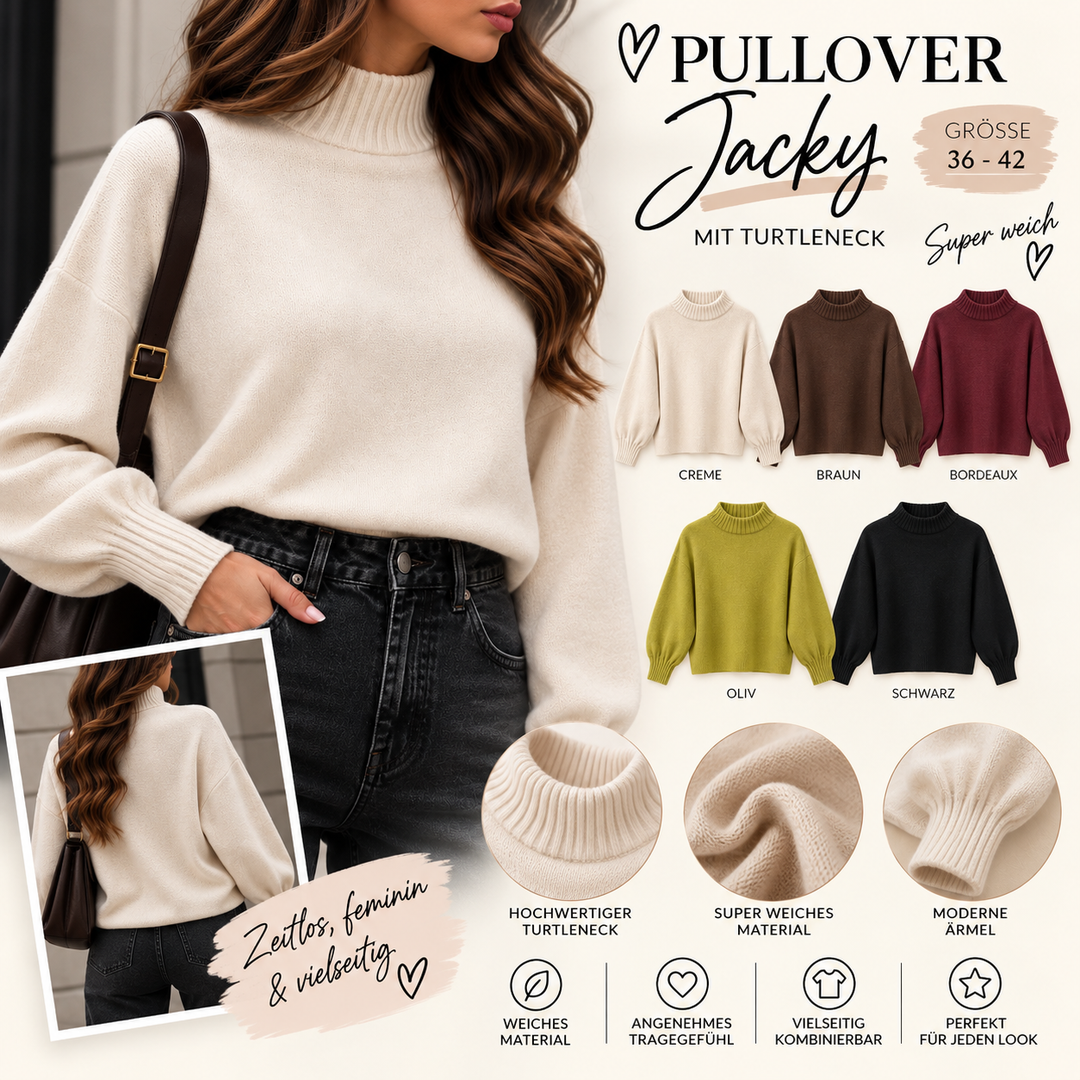 PULLOVER JACKY mit Turtleneck - Versch. Farben
