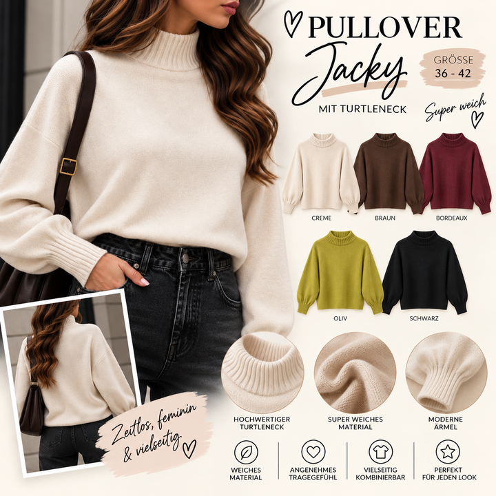 PULLOVER JACKY mit Turtleneck - Versch. Farben