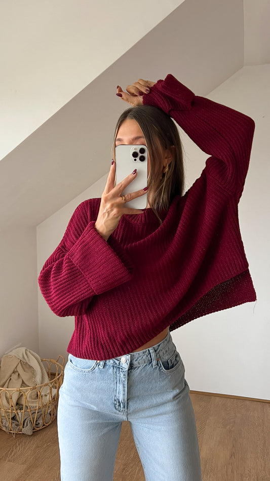 KURZER STRICKPULLOVER ALIN- versch. Farben