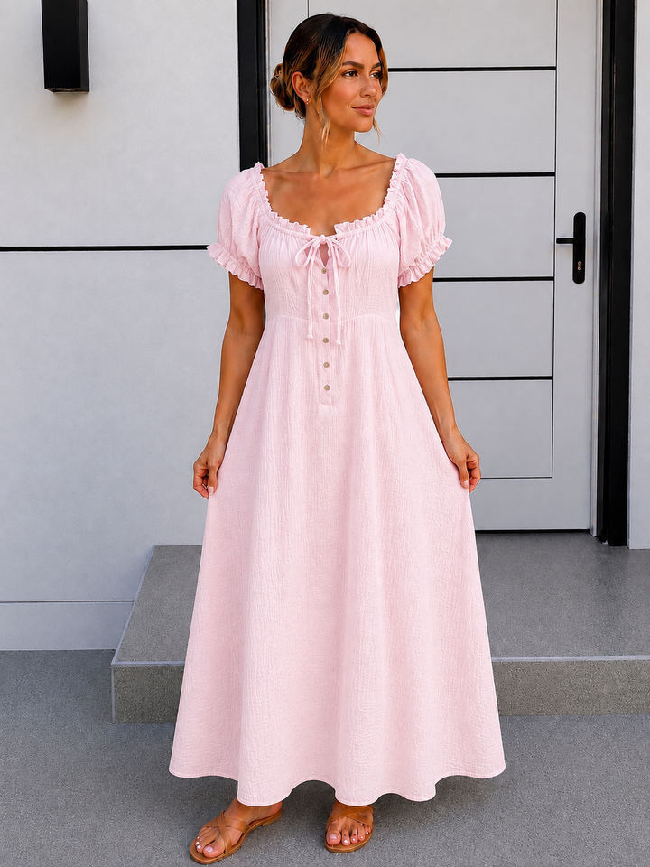 LANGES MUSSELIN SOMMERKLEID TINA - versch. Farben