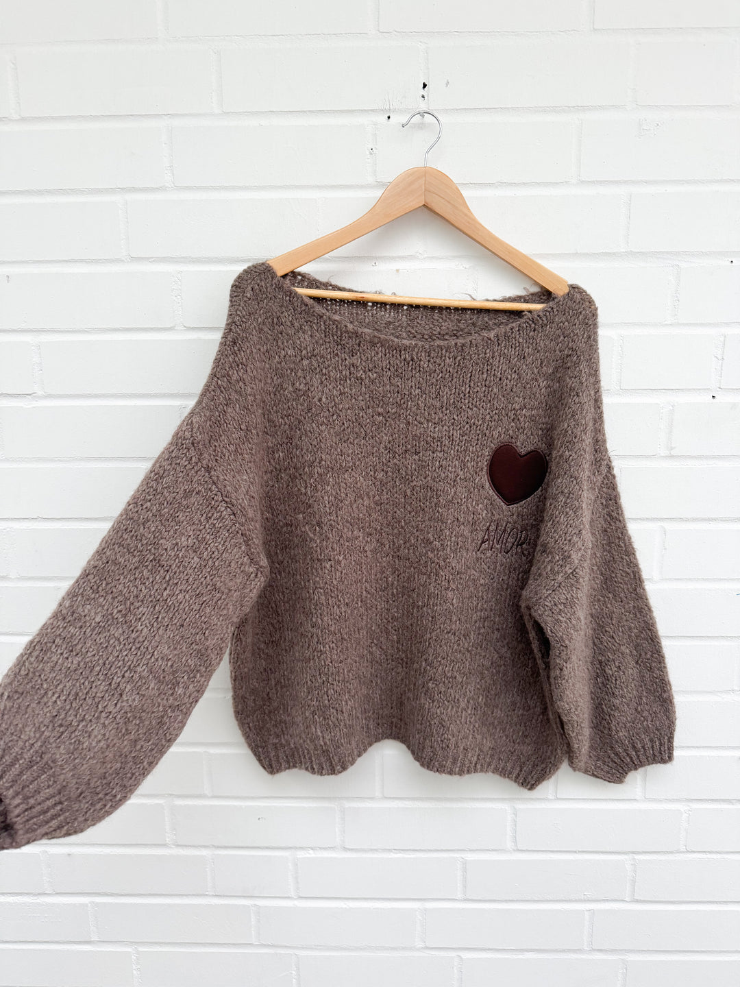 STRICKPULLOVER AMOR Herz - versch. Farben