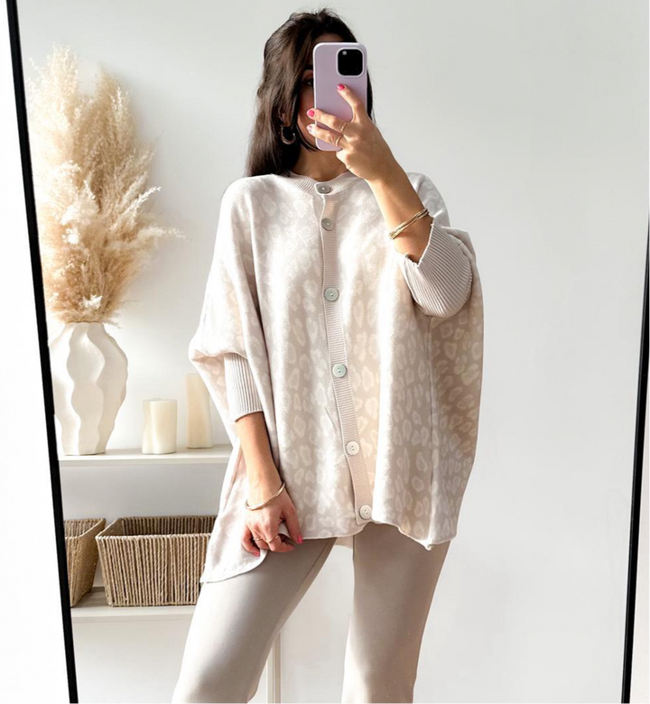 OVERSIZE BASIC LEO STRICKJACKE - versch. Farben