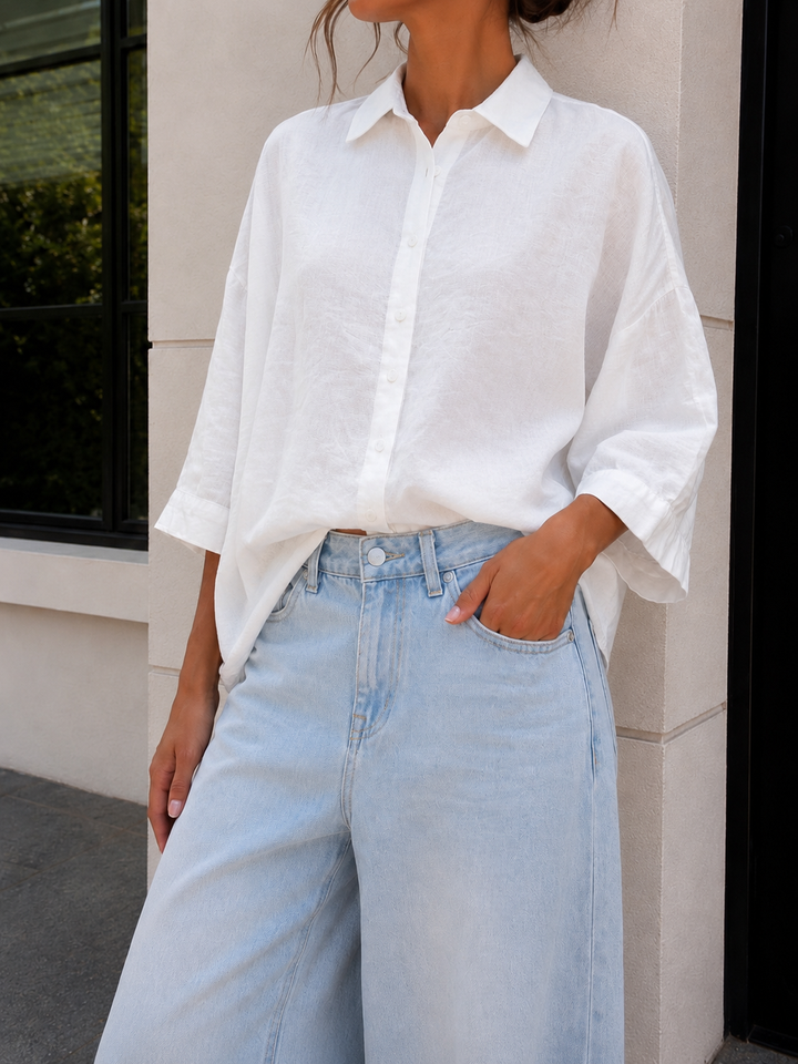 LOCKERE SOMMER BLUSE NADDY - weiß