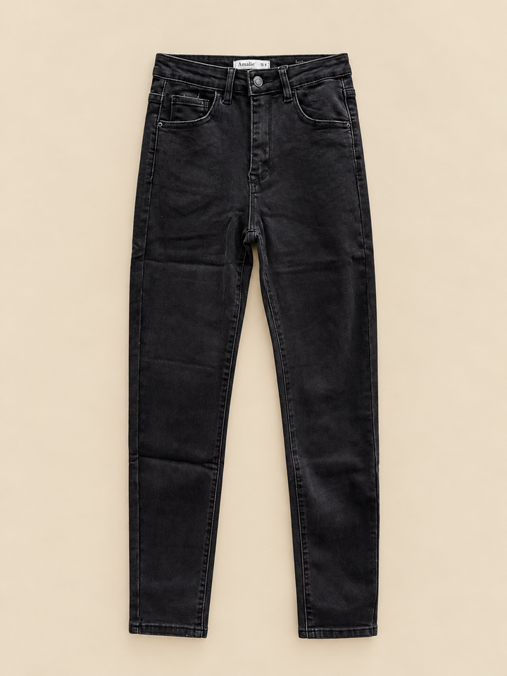 HIGH WAIST SKINNY JEANS RITA - schwarz
