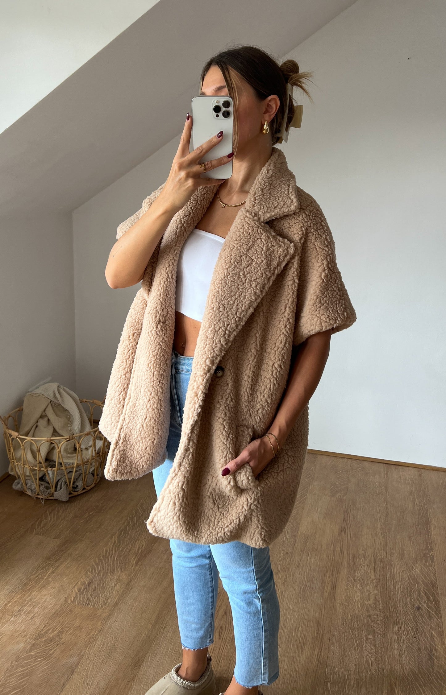 OVERSIZE TEDDY WESTE DONA - Versch. Farben