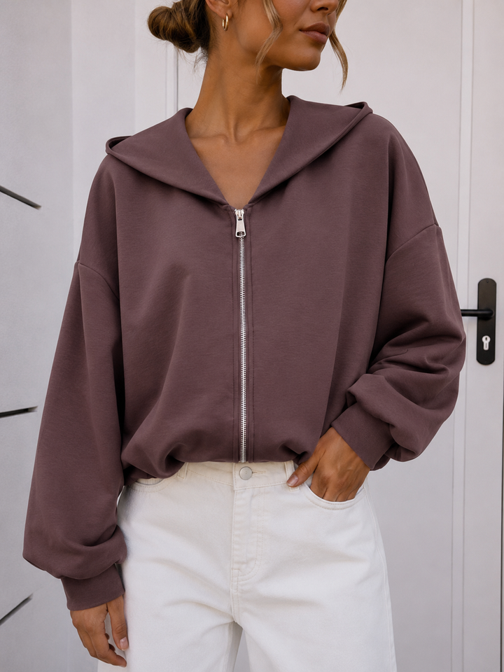 SWEATJACKE mit Raffung - versch. Farben
