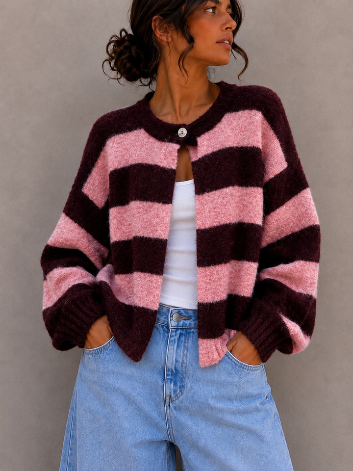 STREIFEN STRICKJACKE SHELLY - versch. Farben