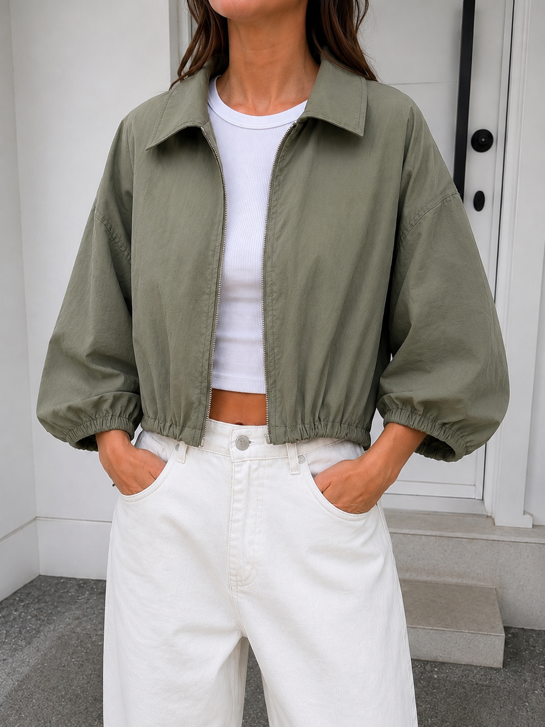 KURZE JACKE mit 3/4 Arm - versch. Farben