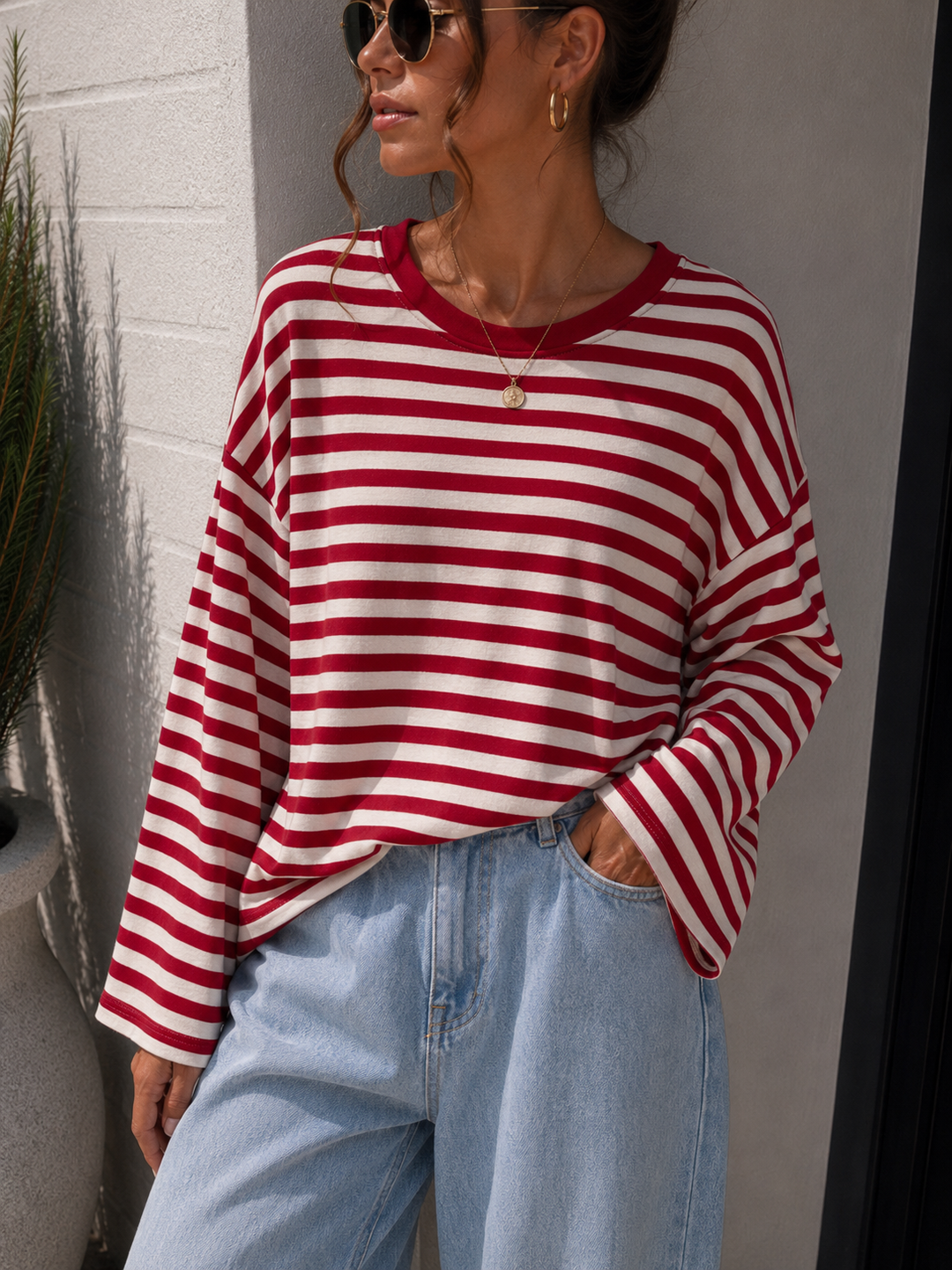 LOCKERES STREIFEN LANGARM SHIRT MON - versch. Farben