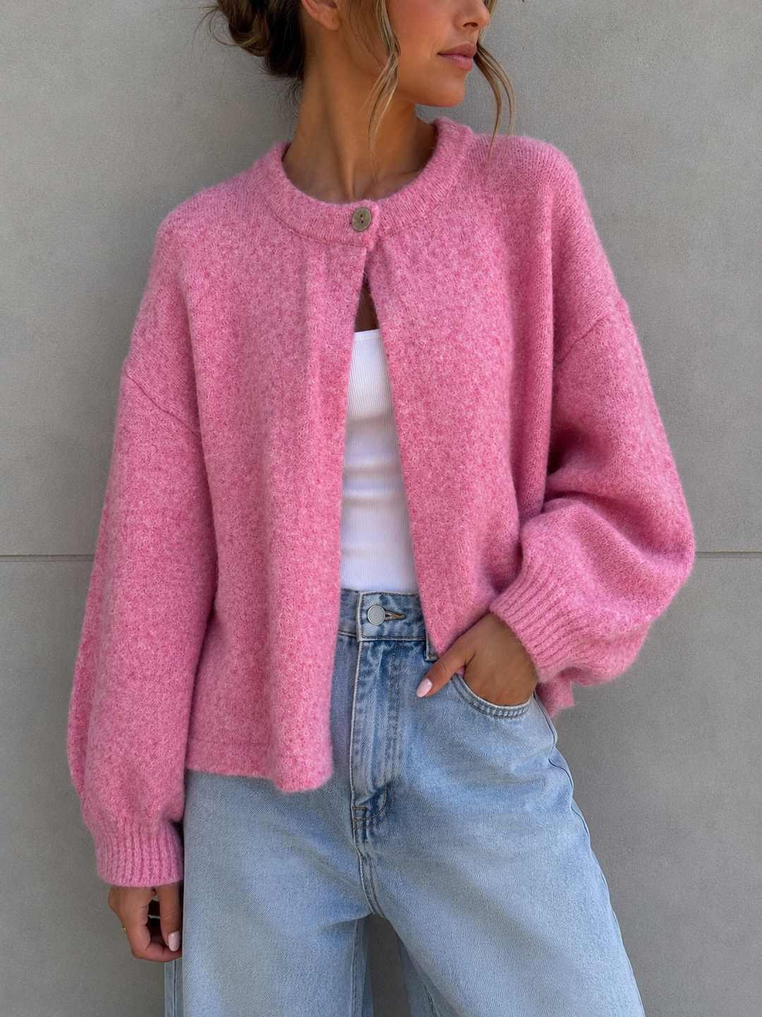 LOCKERE STRICKJACKE SHELLY - versch. Farben