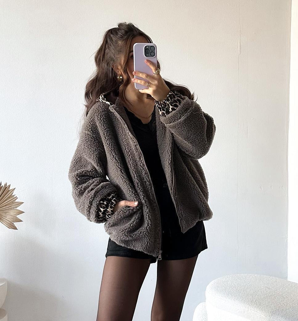 TEDDY JACKE mit Leo Details - schlamm