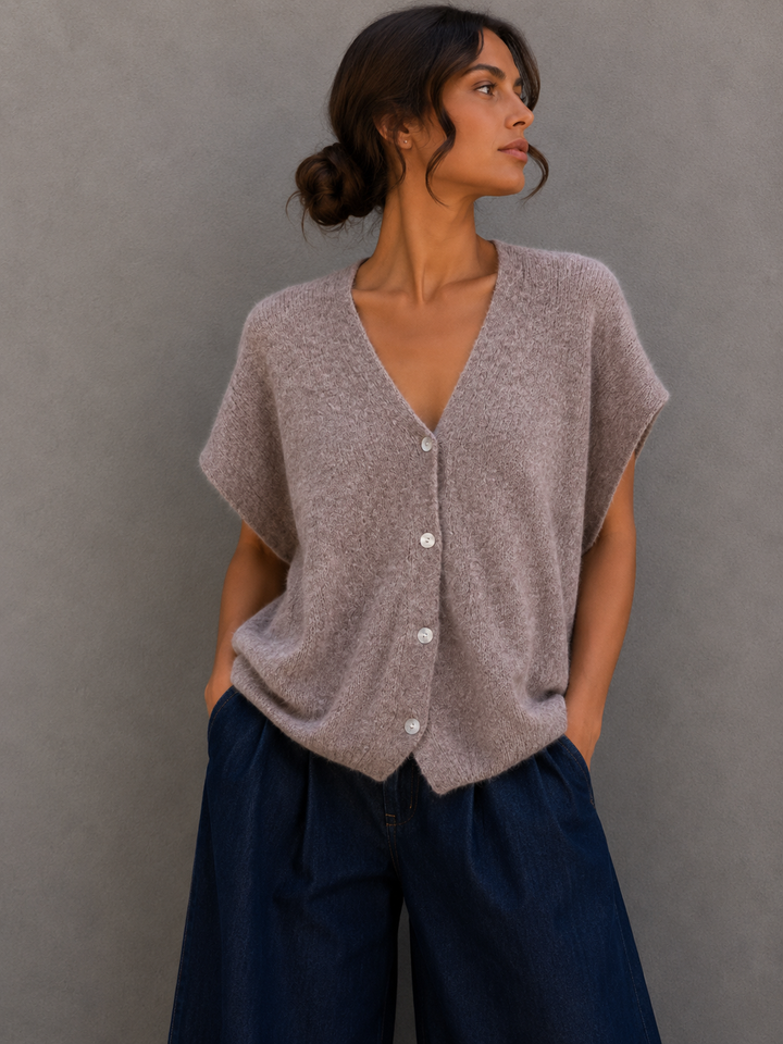 OVERSIZE KURZARM BASIC STRICKJACKE - versch. Farben