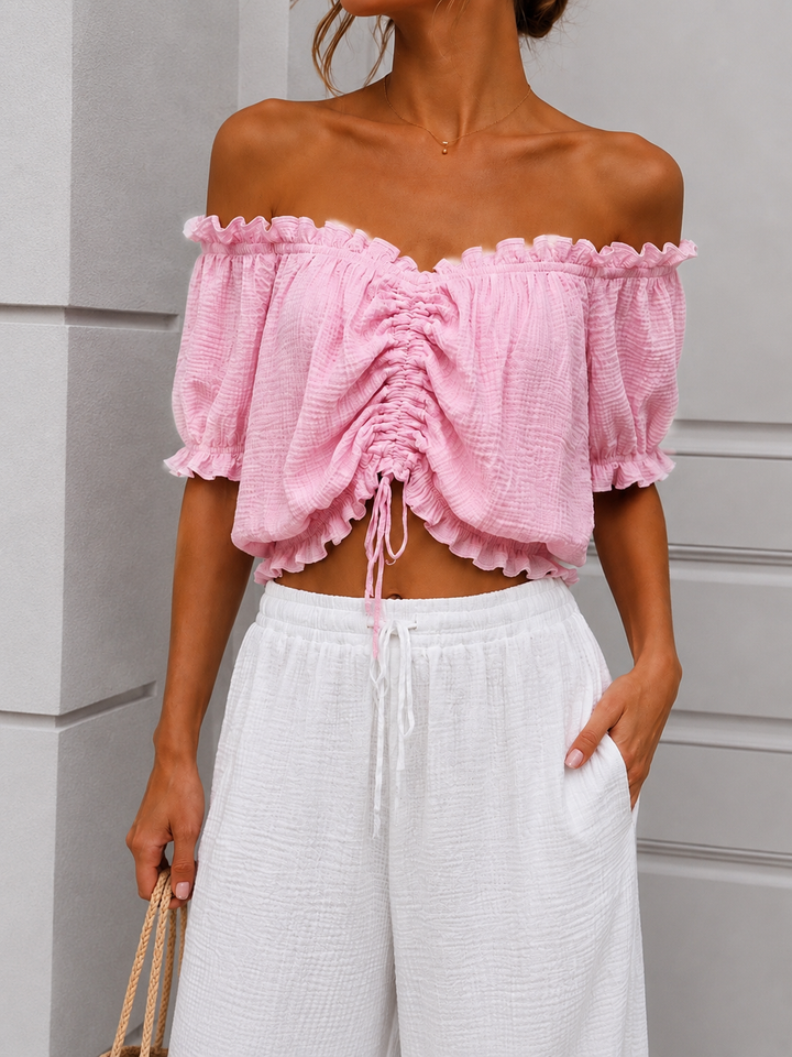 CROP MUSSELIN BLUSE HANNA - versch. Farben