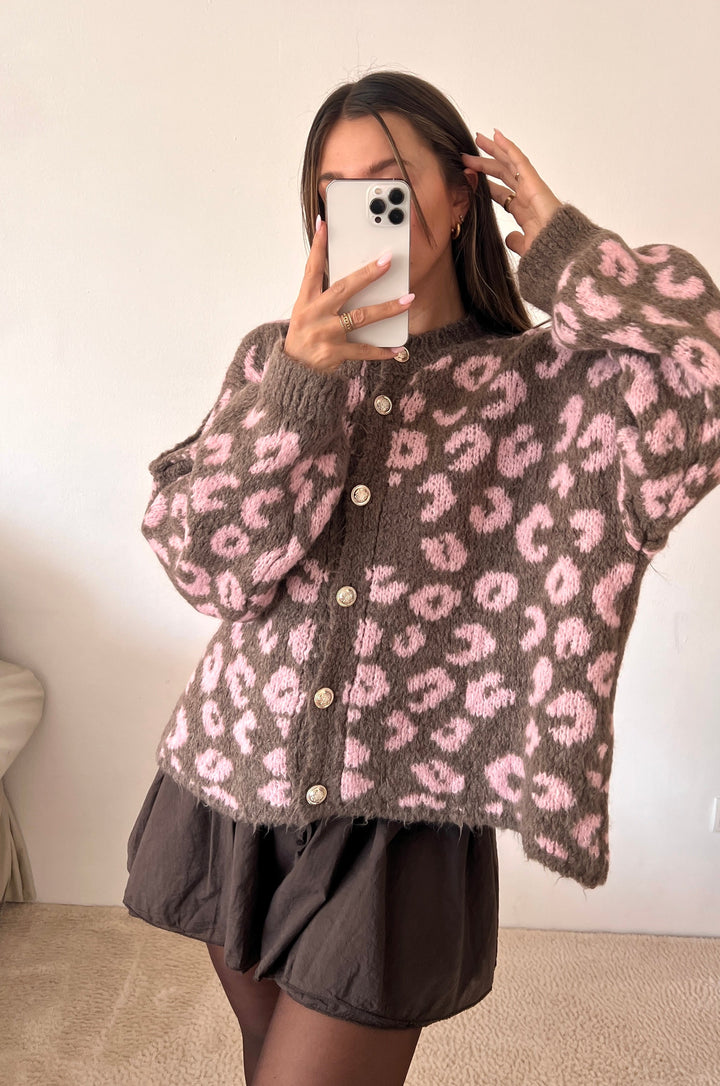 LEO STRICKJACKE MAIRA - rosa braun