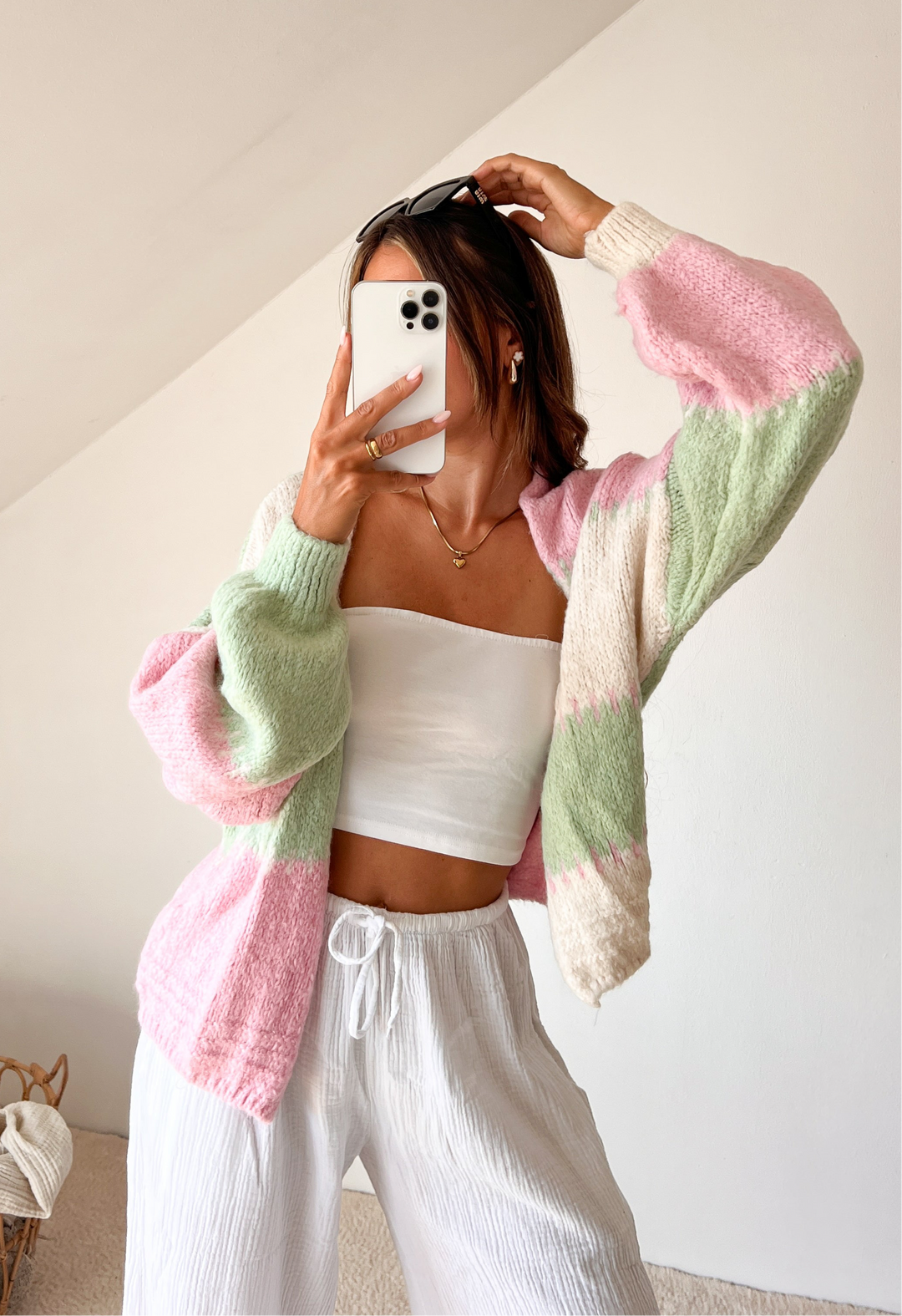CARDIGAN STRAWBERRY MATCHA