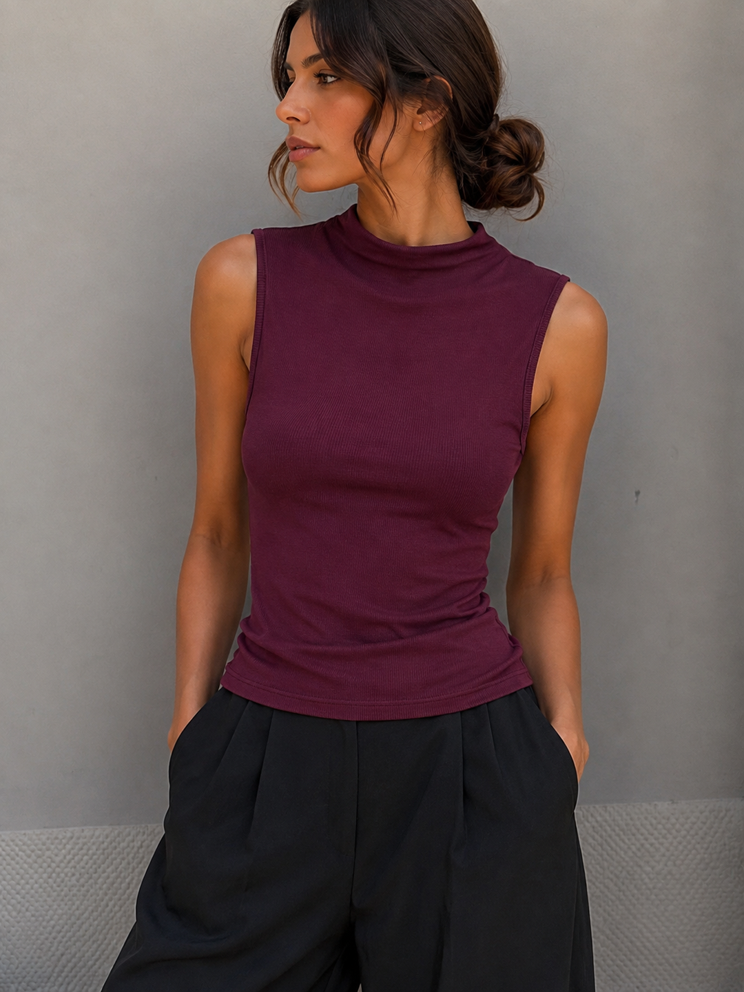 BASIC TOP mit leichten Kragen - versch. Farben