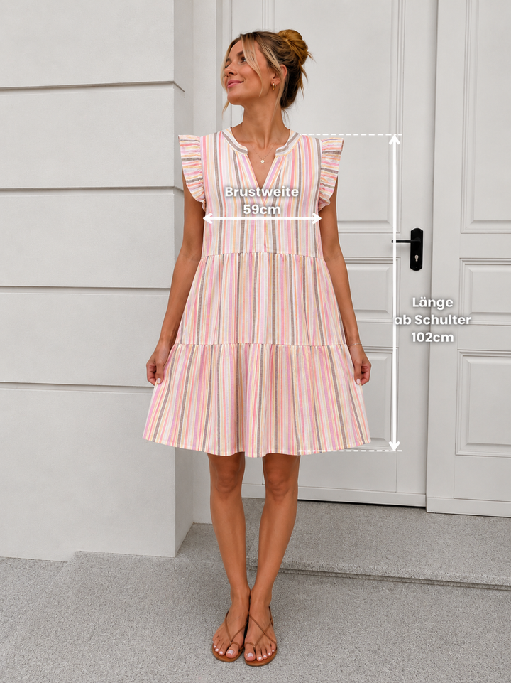 CANDY STREIFEN MUSSELIN KLEID