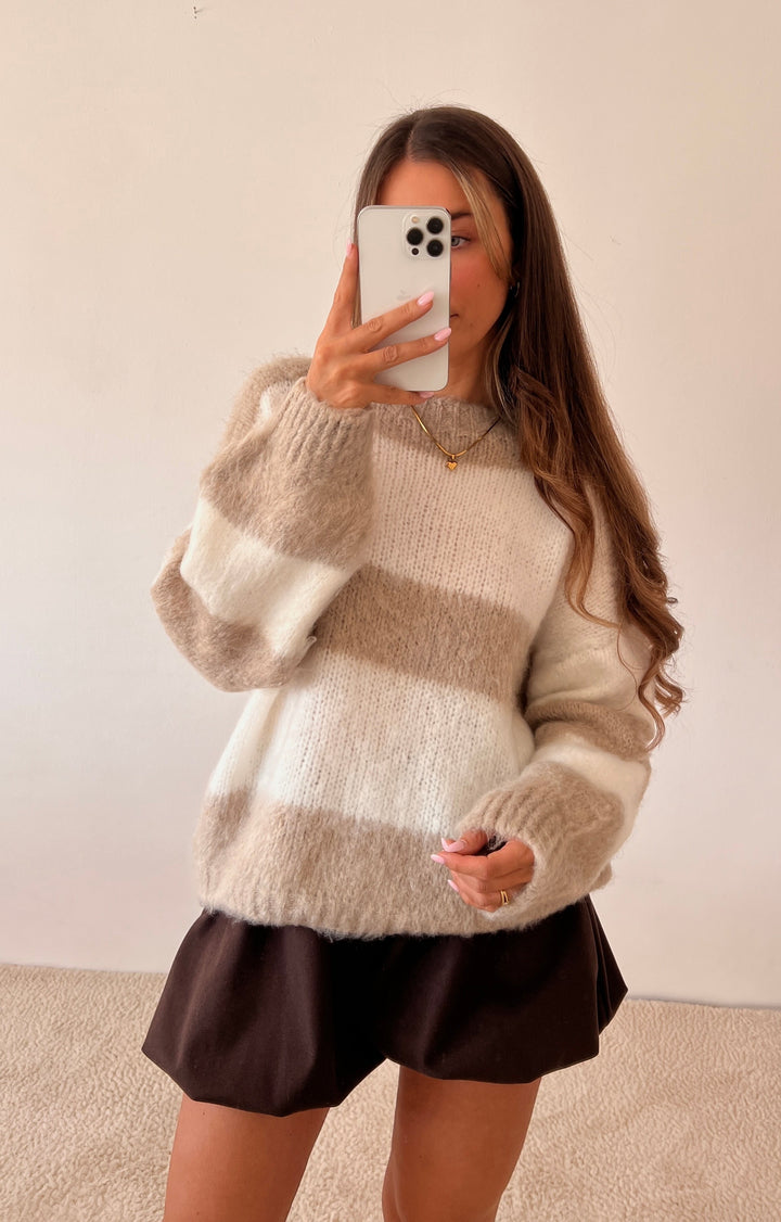 COZY STRIPE STRICKPULLOVER - versch. Farben