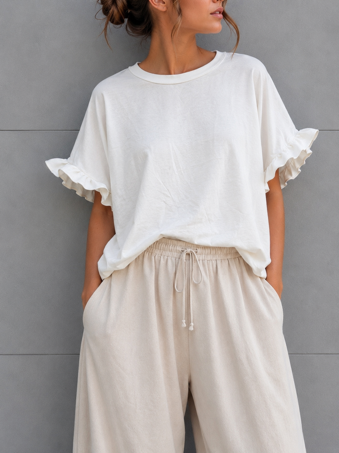 BASIC SHIRT ELLA mit Rüschen - versch. Farben
