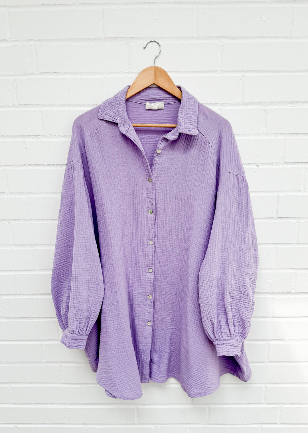 LANGE OVERSIZE MUSSELIN BLUSE - versch. Farben