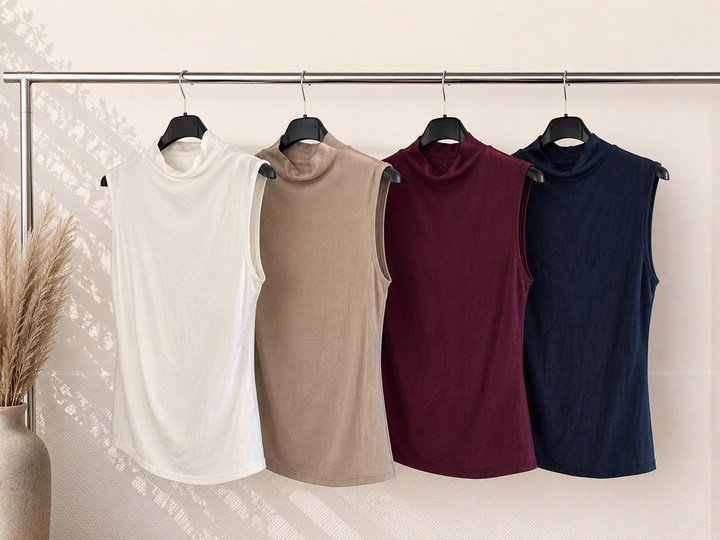 BASIC TOP mit leichten Kragen - versch. Farben